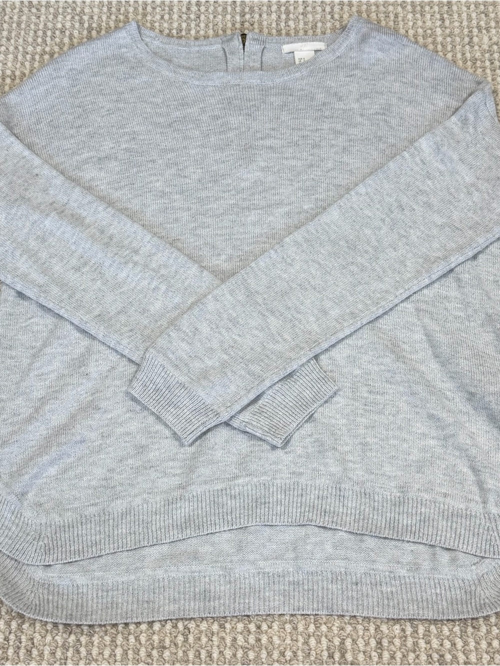 H&M Women’s Gray Knit Back Quarter-Zip Pullover Soft Sweater Size Small